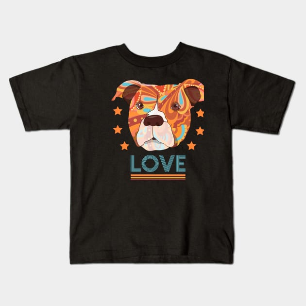 Pitbull Love Kids T-Shirt by madeinchorley